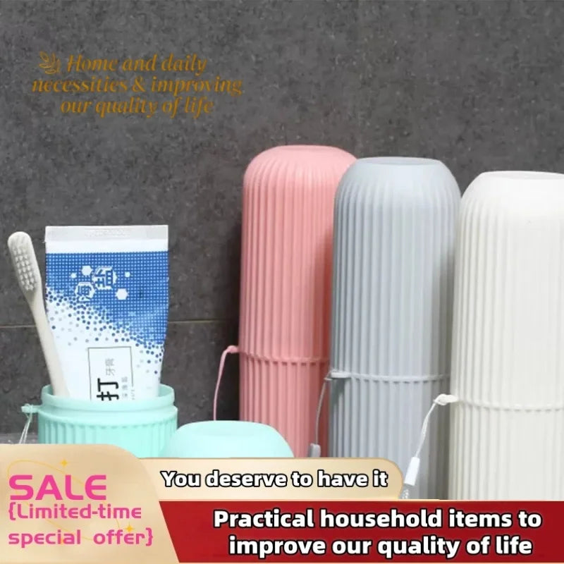 1/4Pcs Travel Camping Storage Box Organizer Travel Toiletries Storage Cup New Creat table Toothbrush Protect Holder Cup Case
