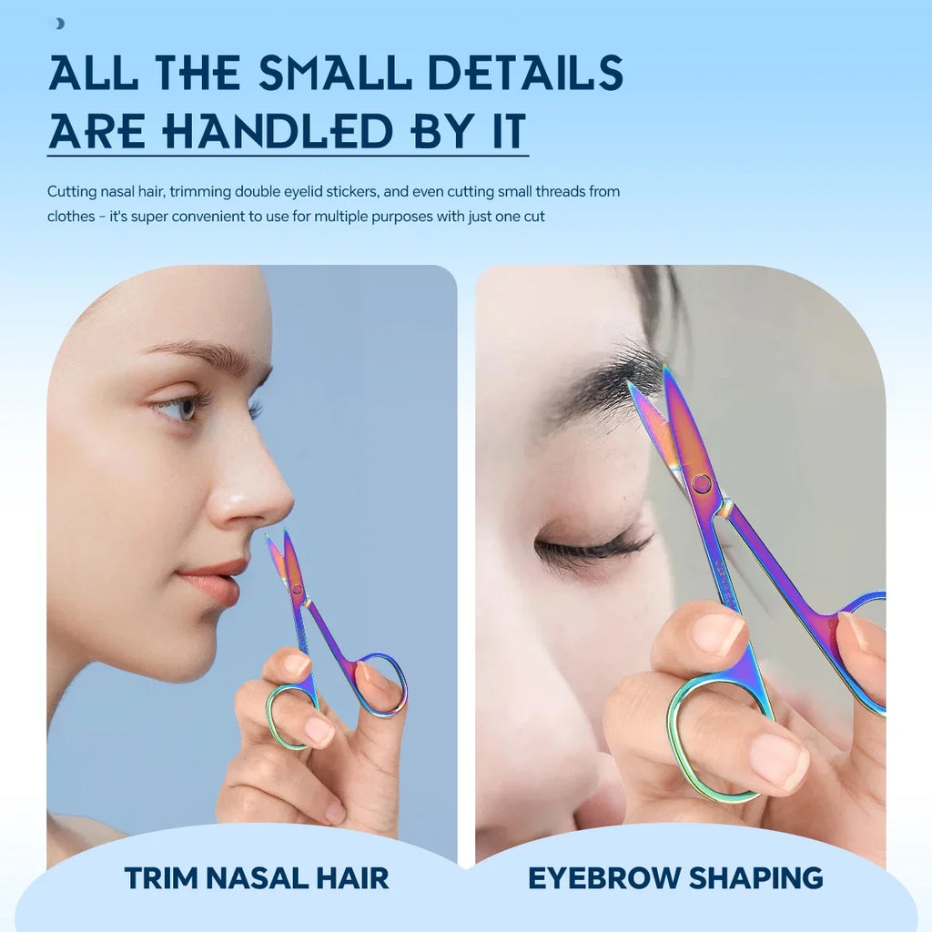 1 PCS Multi-purpose Small Beard Scissors Eyebrow Scissors Colorful Trimming Tool for Nails & Cuticle