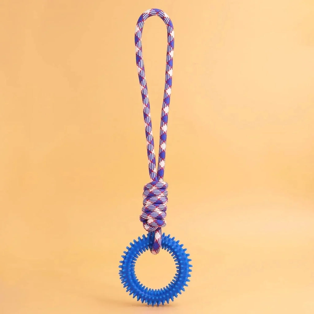 Dog Toys Chew Resistant Nylon Rope Toys Pet Colorful Woven Knot Rubber Toys Dog Self Fun Outdoor Swimming Toys Pet Supplies