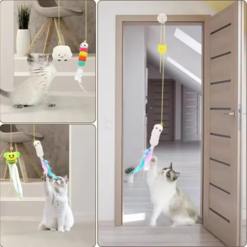 Interactive Cat Toy Hanging Simulation Cat Toy Funny Self-hey Interactive Toy for Kitten Playing Teaser Wand Toy Cat Supplies