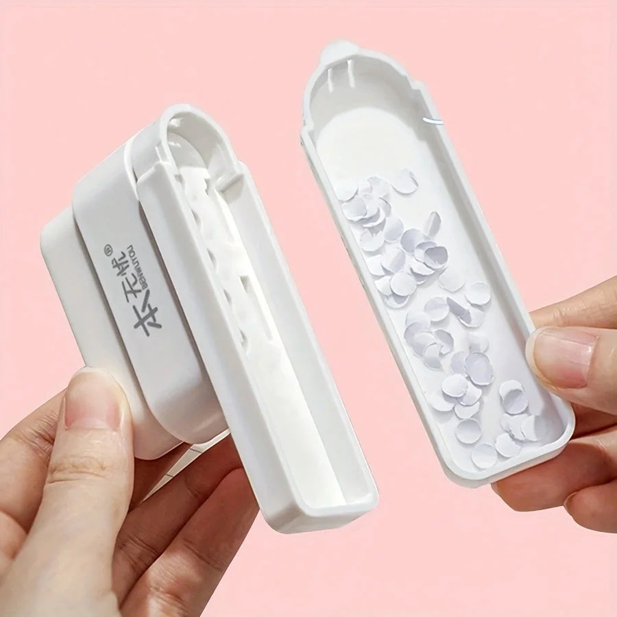 1pc 5-Hole Punch for Desk Organizer ABS Material Notebook Document Binder Perfect for Binding Office School Supply
