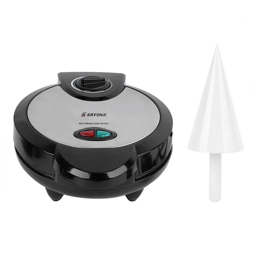 1200W Electric Ice Cream Cone Maker with Roller Waffle Cone and Bowl Maker Nonstick Waffle Baking Iron Machine Stainless Steel