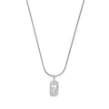 Stainless Steel Angel Number Necklace 0 1 2 3 4 5 6 7 8 9 Rectangle For Women Men Hollow Lucky Number Chain Necklaces Jewelry