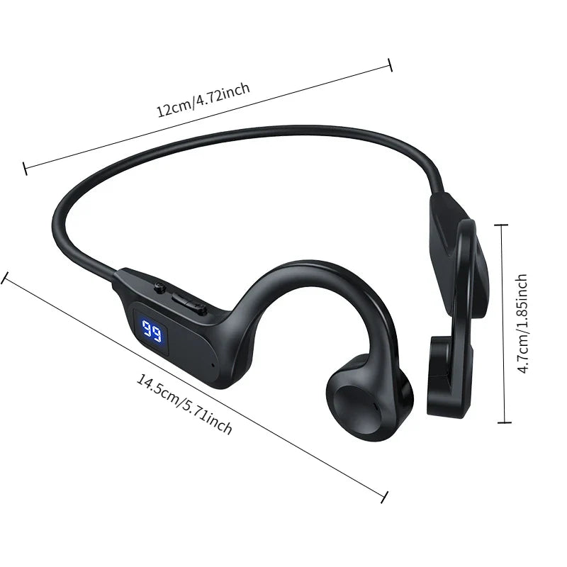 X7 Wireless Sports Earhook-Style Non-In-Ear Air Conductive Bluetooth Headset with Memory Card Insertion and LED Battery Display