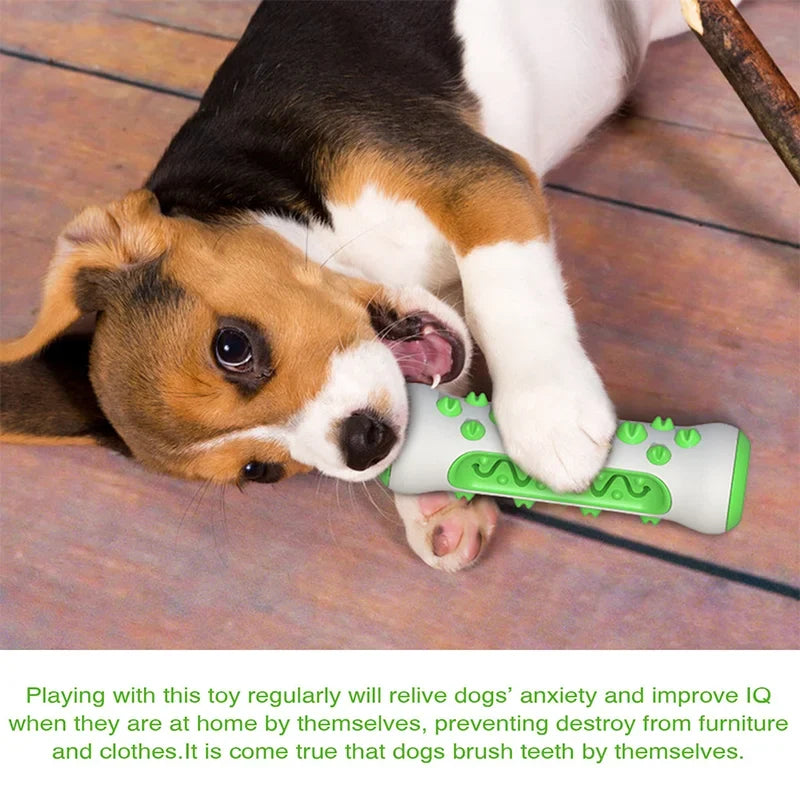 Dog Chew Bone Toy Molar Stick Teeth Cleaning Leak Food Design Self Play Interactive Pet Toy For All Breeds Dogs Relieve Boredom