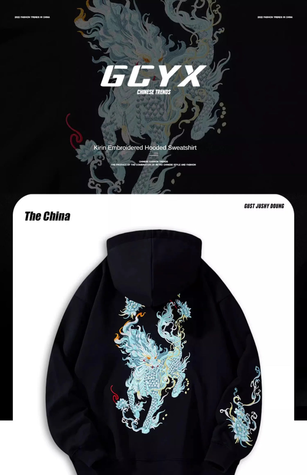 Vintage Hoodies Men Dragon Embroidery Hoodies Women Hip Hop Hooded Sweatshirt Chinese Streetwear Hoody Cotton Fleece Pullover