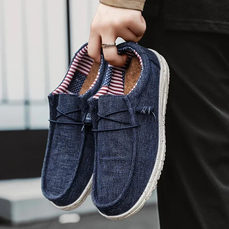 Men's Mesh Loafers Autumn Mens Vulcanized Shoes Breathable Lightweight Hiking Outdoor Sports Shoes Zapato Abierto Scarpa Aperta