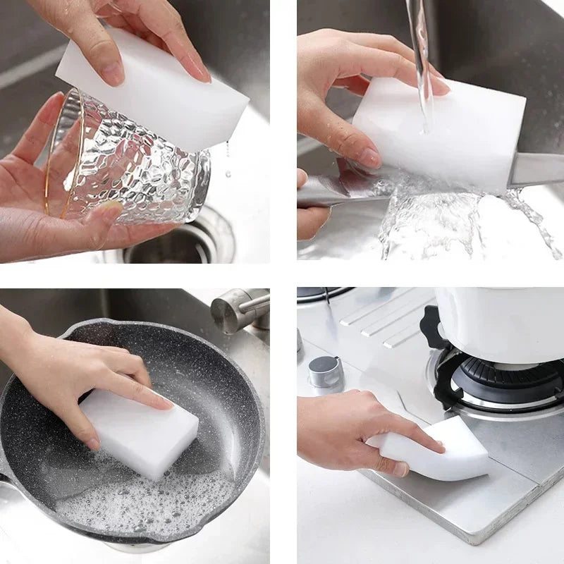 20/50/100PCS White Magic Sponge Cleaner Nano Melamine Cleaning Sponge for Dish Washing Kitchen Bathroom Household Cleaning Tools