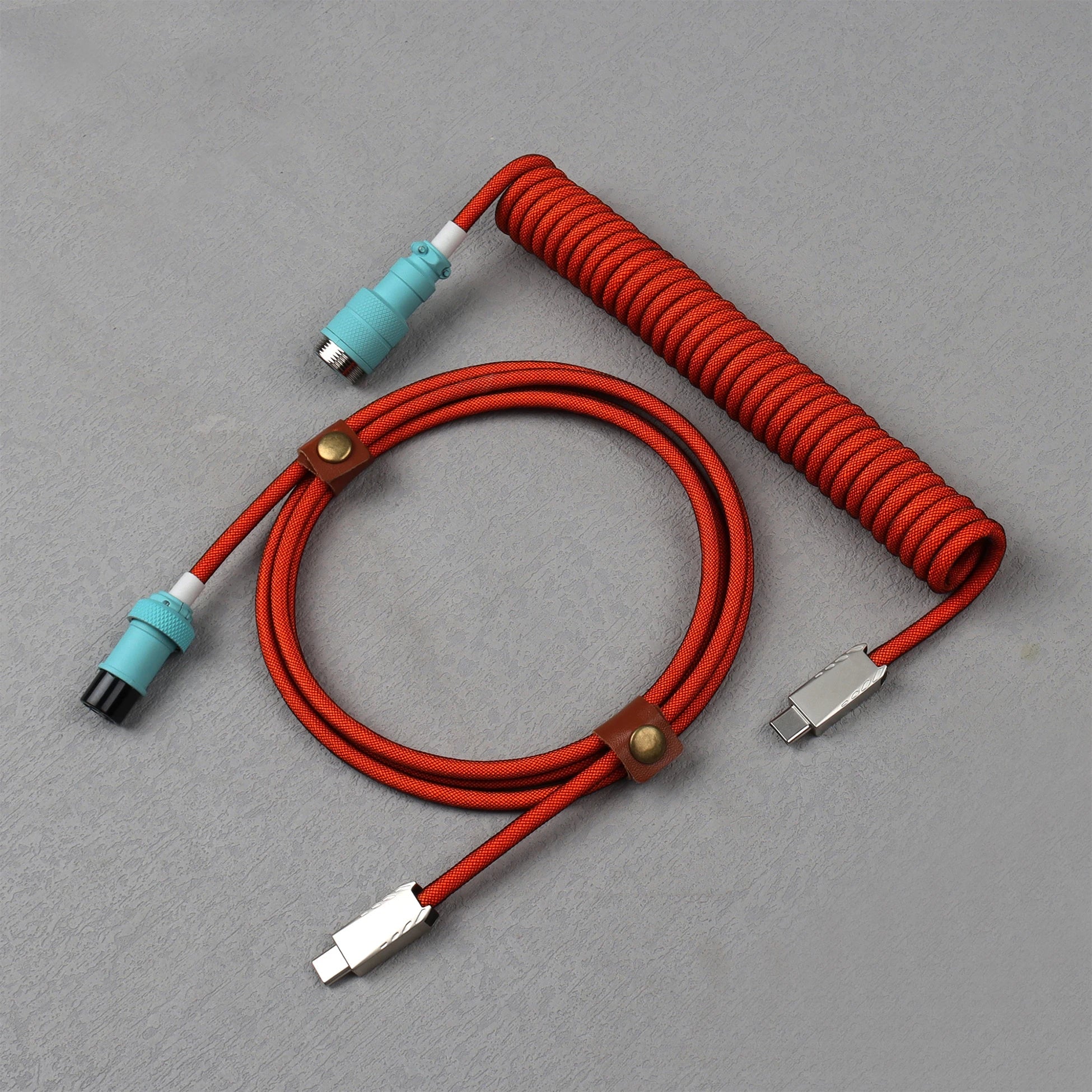 LANO USB-C to Type-C Coiled Cable Gamer Keyboard Custom Coil Type USB C Cable With Detachable Pilot Connector