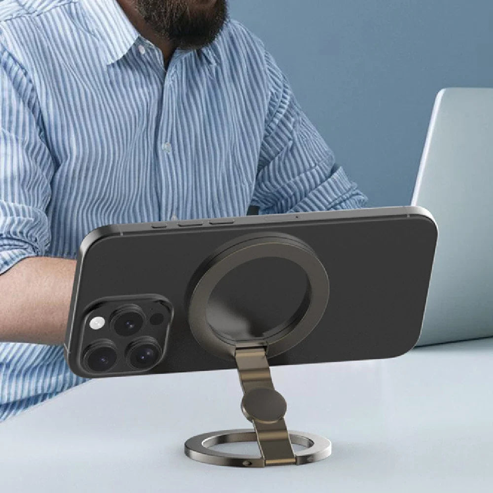 Magnetic Phone Stand 360° Rotating,3 in 1 Foldable Car & Desk Holder,Strong Magnet Grip with Fidget Spinner for OfficeTravelHome