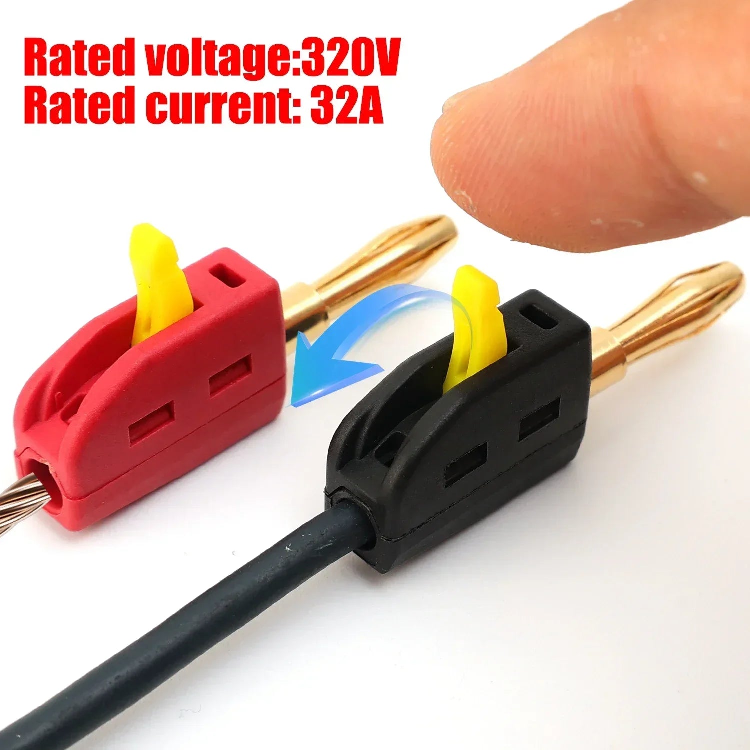 1-6PCS Portable 32A 4mm Banana Plug Solderless Quick Connect High Current Gold-Plated Connectors Audio Copper Speakers Amplifier