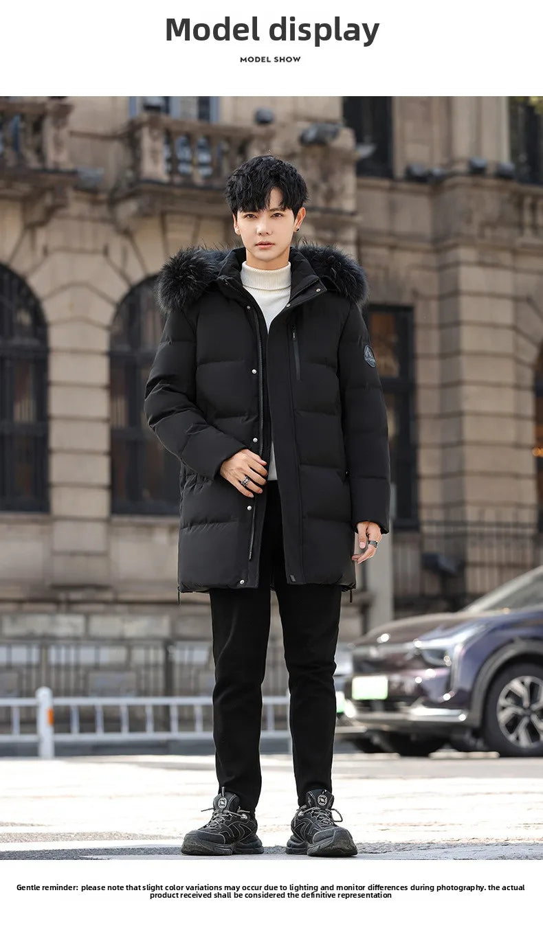 High Brand White Goose Down Jacket Coat Parka Men's Clothing Winter Padded Puffer Jackets Luxury Hooded Padding Outerwear HWY309