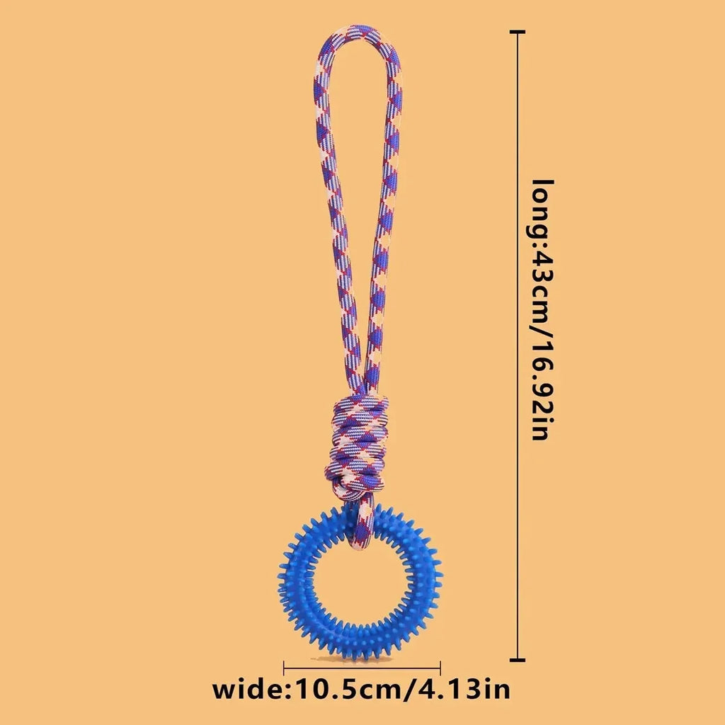 Dog Toys Chew Resistant Nylon Rope Toys Pet Colorful Woven Knot Rubber Toys Dog Self Fun Outdoor Swimming Toys Pet Supplies