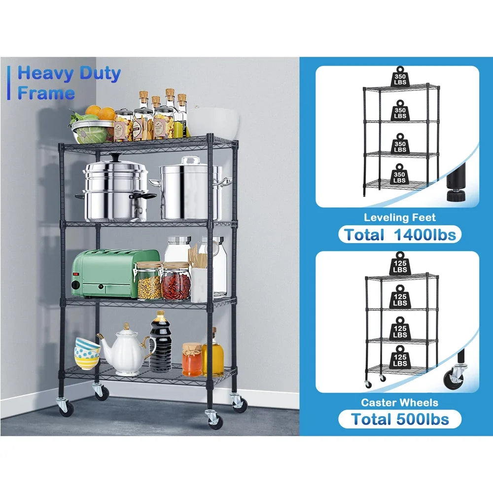 Industrial Warehouse Eco-Friendly Adjustable Large Capacity Metal Mobile Storage Wire Racks Shelving Storage Units
