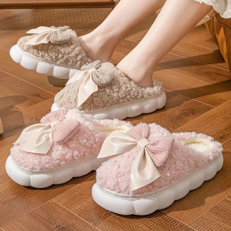 Fluffy Anti-Slip Cotton Slippers for Cozy Indoor Comfort