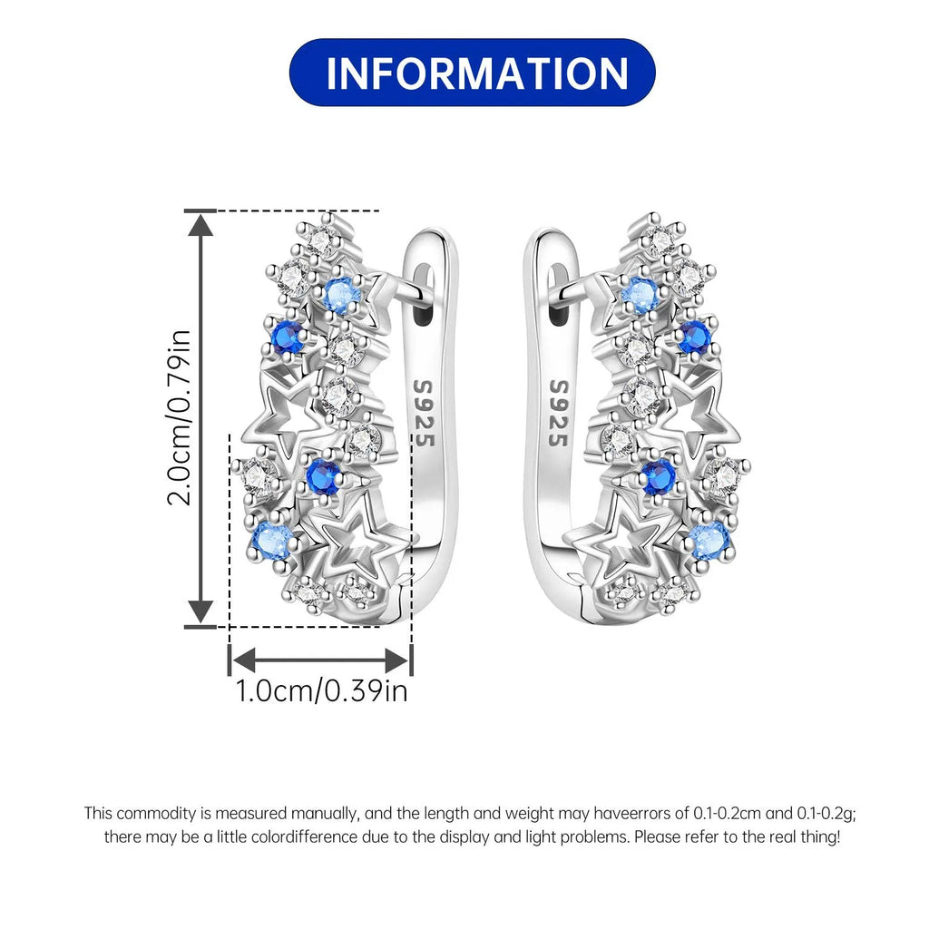 PANPOKI S925 Sterling Silver Purple Zircon Series Earrings Hoop Earrings For Women Jewelry Original Party Trendy Gifts