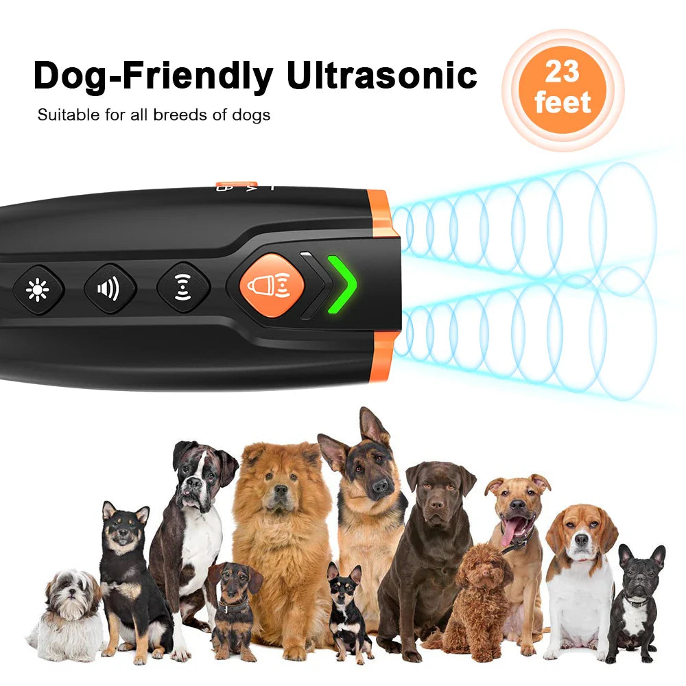 Dog Barking Control Training Device Stops Bark and Bad behavior Long-Range Ultrasonic Training Devices 4 Modes Dog Repeller