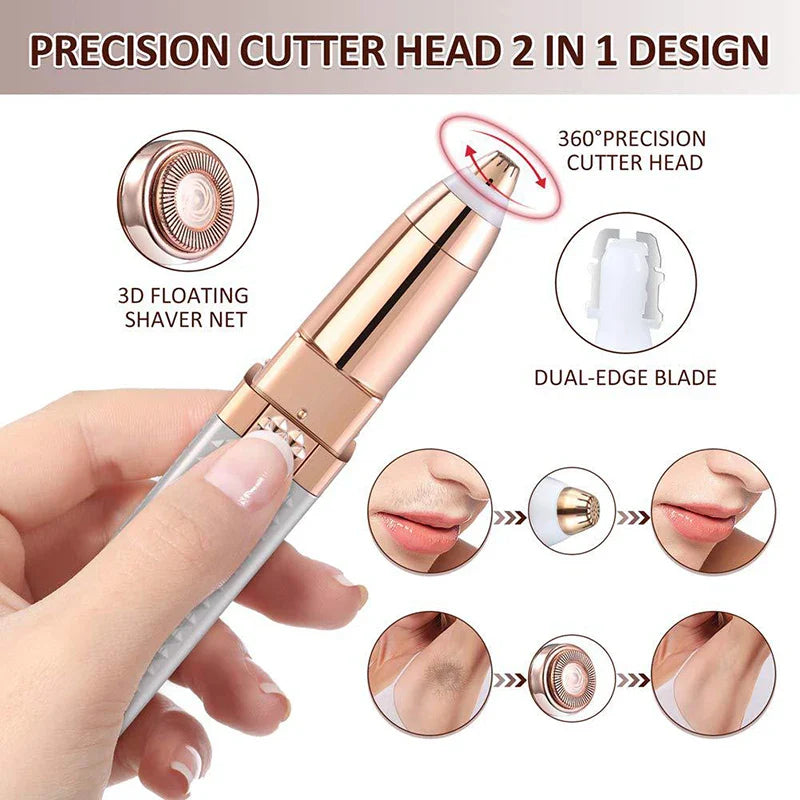 Women's Electric Eyebrow Trimmer Rechargeable Hair Removal Shaving Lip Bikini Lady Shaver Remover Body Facial Nose Epilator