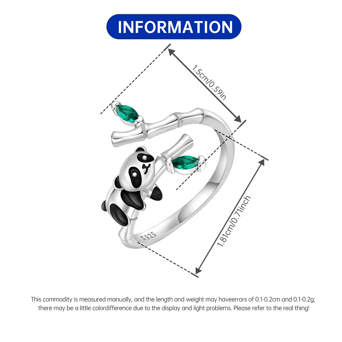 Original 925 Sterling Silver Open Ring Exquisite Panda Dolphin Adjustable Ring Original Daily Fine Jewelry Women Birthday Gifts