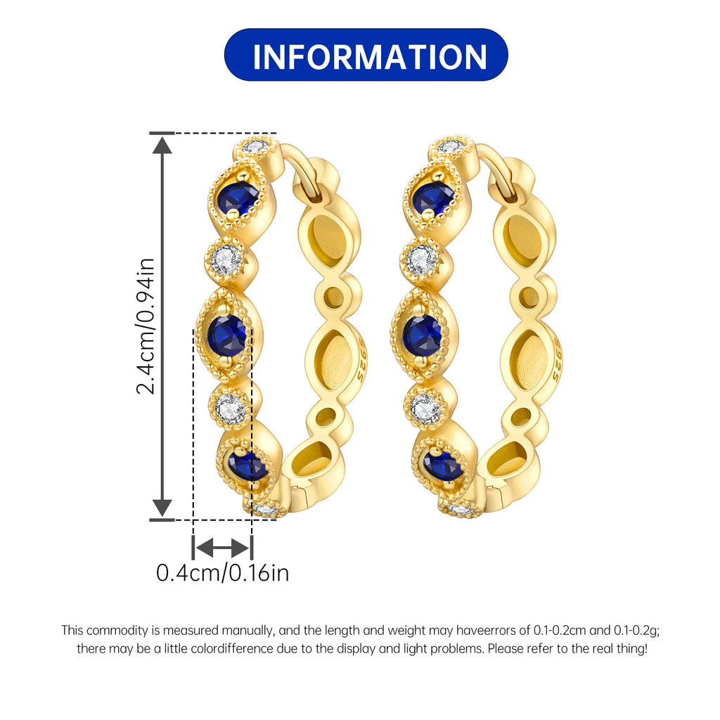 PANPOKI S925 Sterling Silver Purple Zircon Series Earrings Hoop Earrings For Women Jewelry Original Party Trendy Gifts