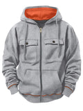 2025 Zipper Hoodies Autumn Winter Men's New Long Sleeve Hooded Sweatshirt Fashion Casual Male Outfit Sportwear Loose Fit Clothes