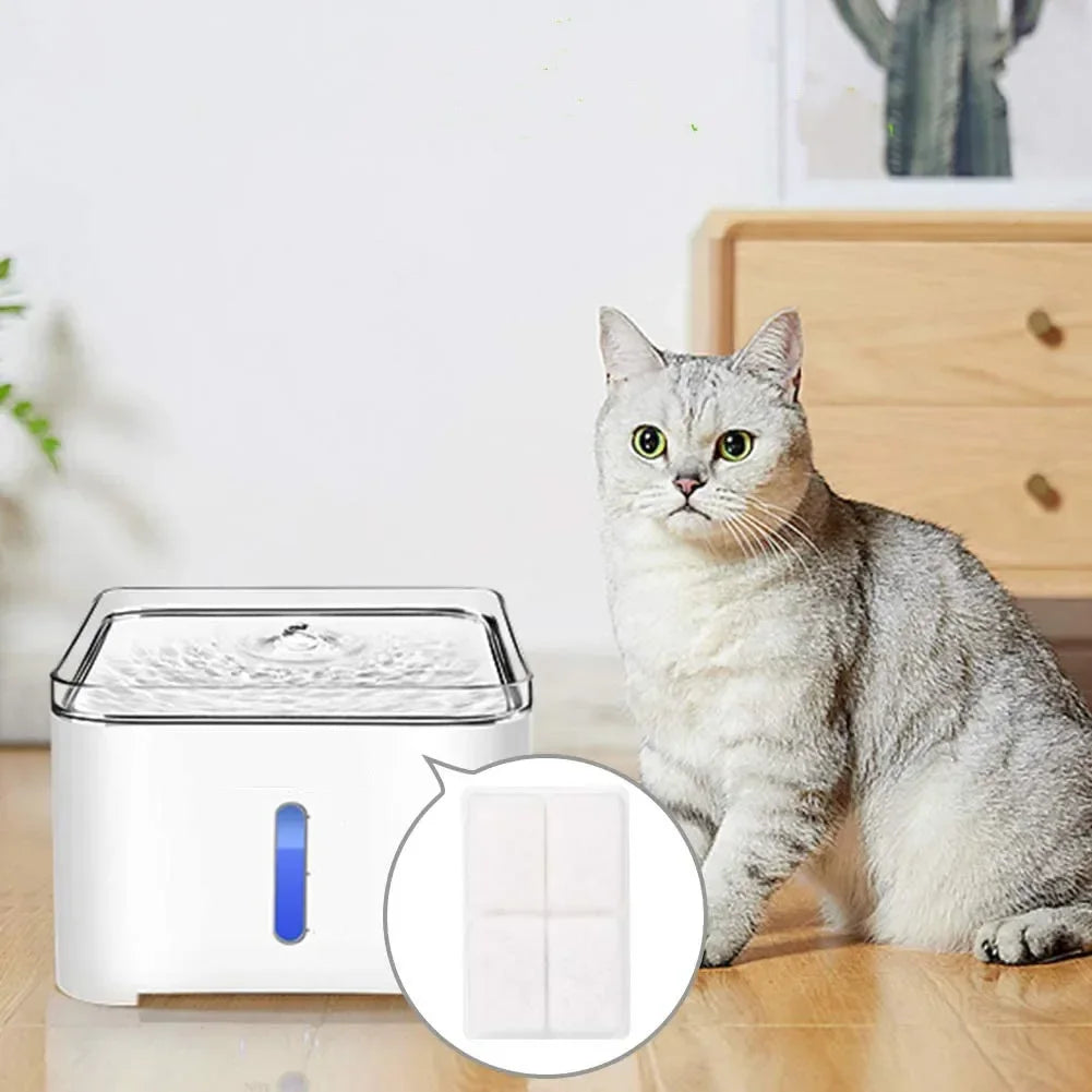 Cat Water Fountain Filter Pet Water Fountain Replacement Filters with Coconut Activated Carbon Suitable for 2L Water Dispenser