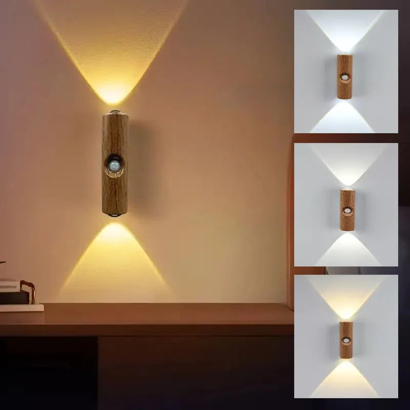 1~6Pcs Rechargeable Smart Motion Sensor Night Light LED Wall Light for Hallways Stairs Bedrooms Wardrobe Ambient Lighting