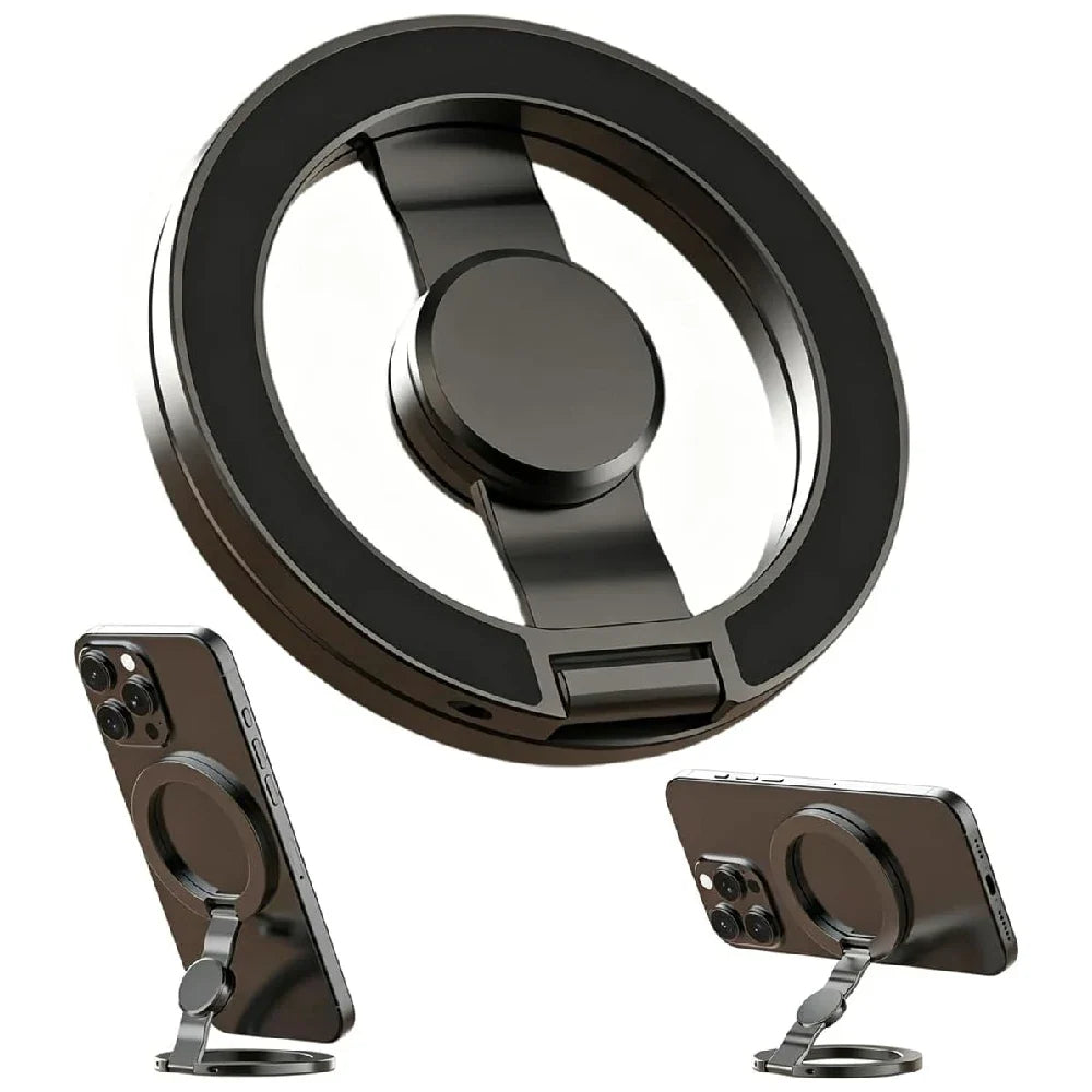 Magnetic Phone Stand 360° Rotating,3 in 1 Foldable Car & Desk Holder,Strong Magnet Grip with Fidget Spinner for OfficeTravelHome