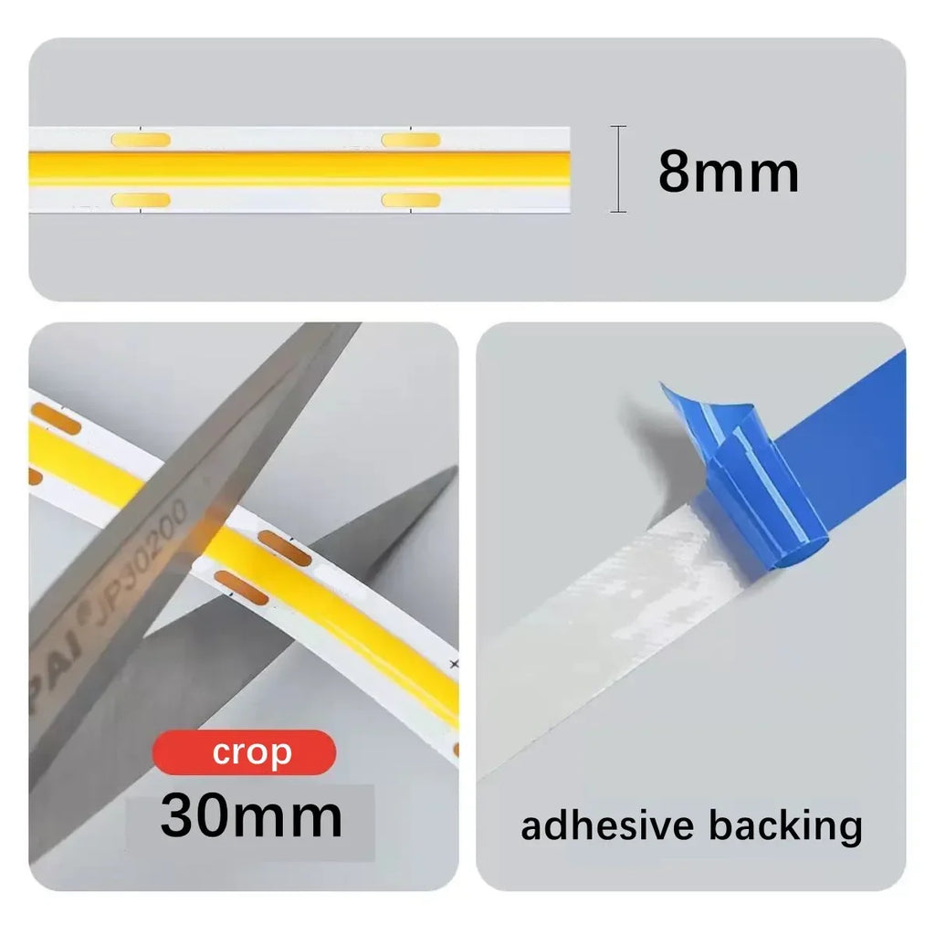PIR Induction Dimmable 5V USB Adjustable COB Light Strip Motion Sensor Night Light Bathroom, Bedroom, Bed TV Lighting Decoration