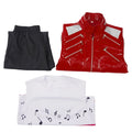 Red Zipper Michael Jackson MJ Beat It Jacket for Impersonators PU Leather Punk Casual Coat Halloween Stage Christmas Outwear
