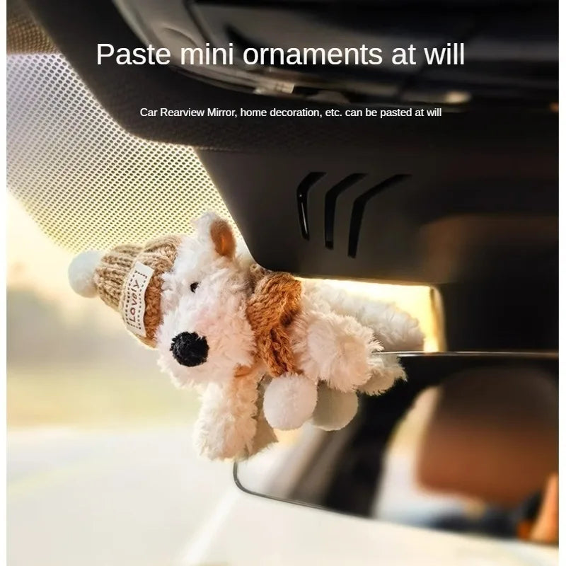 New Car Wiper Turn Signal Switch Decoration,Puppy Plush Doll Clutch Decor,kawaii Dog Car Wiper Doll Car Interior Accessories