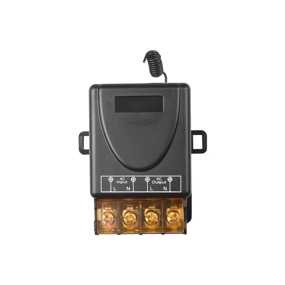 433Mhz Wireless Remote Control Switch AC 110V 220V 10A Relay 1CH Receiver Controller and 2botton RF 433 Mhz Transmitter