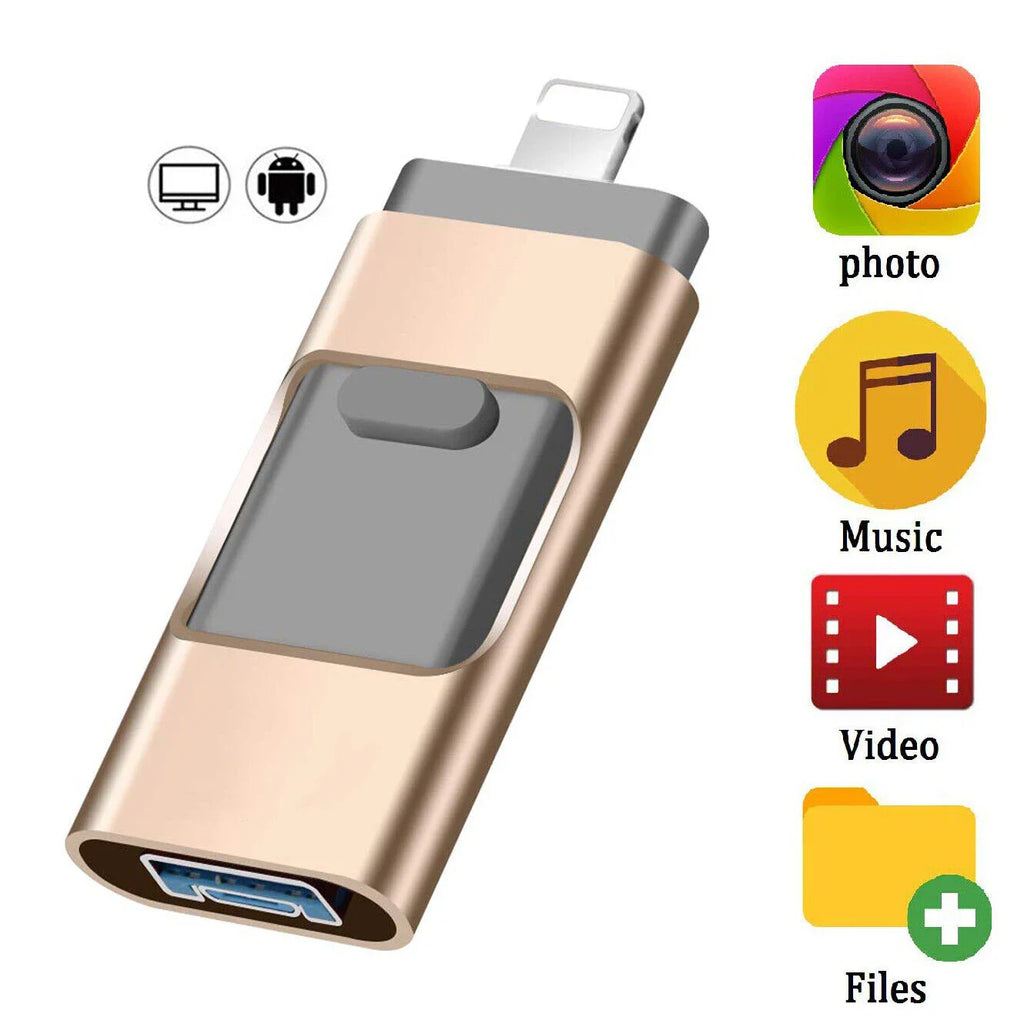 High-Speed Flash Drive for iPhone & Type-C & Android & PC, USB 3.0 External Drive, Memory Stick Photo Stick Thumb Drive PenDrive