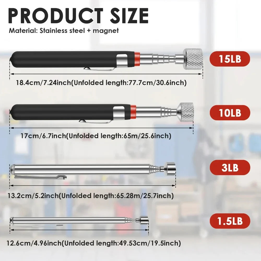 Telescopic Magnetic Pen Portable Metalworking Handy Tool Magnet Capacity for Picking Up Nut Bolt Adjustable Pickup Rod Stick