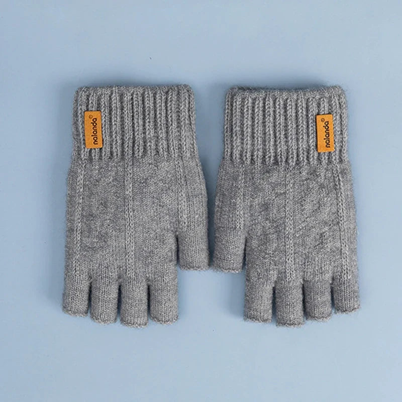 Fashion Winter Autumn Knitted gloves Warm Plush Fingerless gloves for men & Women outdoor sport touchscreen gloves