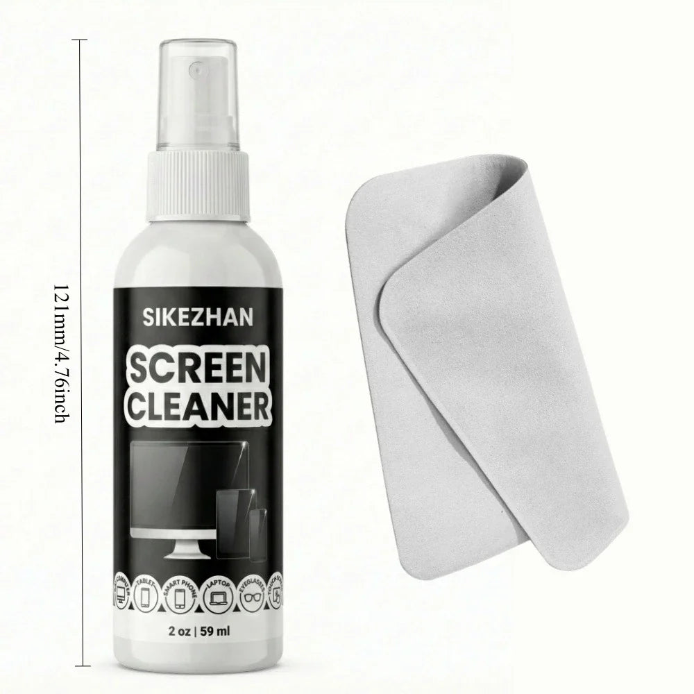 SIKEZHAN Screen Cleaner Kit with Polishing Cloth - Streak-Free Spray for MacBook, iPad, iPhone, Laptop, Monitor & TV (2oz)