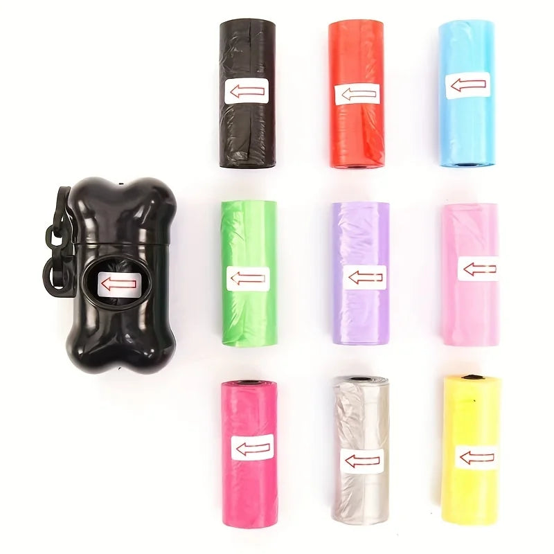 Random Color Cartoon Paw Graphic Dog Poop Bags Pet Poop Bags Leak-Proof Dog Waste Bags For Pet Supplies