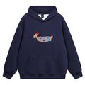 2026 Womens Casual Dog Print Hooded Sweatshirt Loose Long Sleeve O Neck Solid Color With Pockets Fashion Spring Summer Outwear