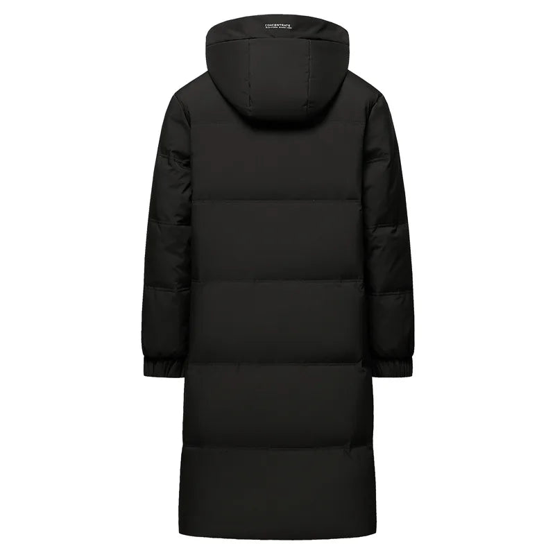 Winter Luxury Brand Men's Down Jacket Coat Parkas Padding Warm Puffer Jackets Long Man Jacket Knee Length Thickened Hooded HXY02