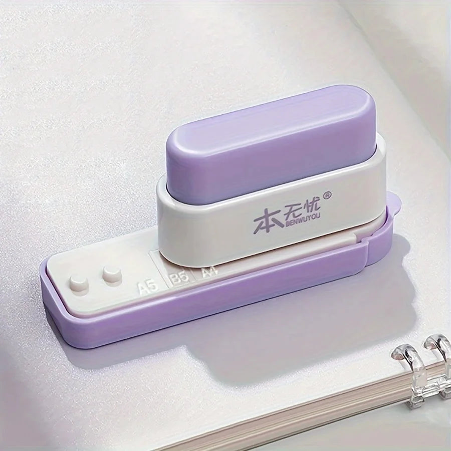 1pc 5-Hole Punch for Desk Organizer ABS Material Notebook Document Binder Perfect for Binding Office School Supply