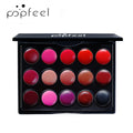POPFEEL15 Colors Lipstick Palette Set Long Lasting Lip Gloss Korean Cosmetics Women Lip Tint Cheap and Small Beauty Lip Stain