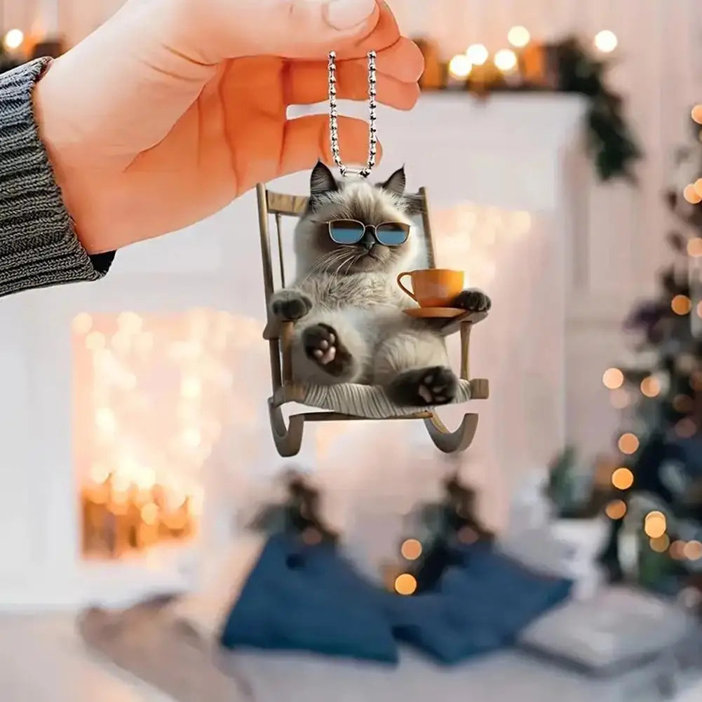 2D Car Pendant Acrylic Dog Drop Ornament Cute Cat Acrylic Material Plane Car Pendant  Backpack Accessories Home Decoration Toy