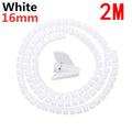 Flexible 2M 16/10mm Spiral Cable Wire Protector Tube Clip for Computer Cord Organizer Management Tools Protective