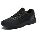 Men's Casual Sports Shoes Men's Black Mesh Breathable Running Shoes Soft Bottom Light Flat Bottom Work Shoes