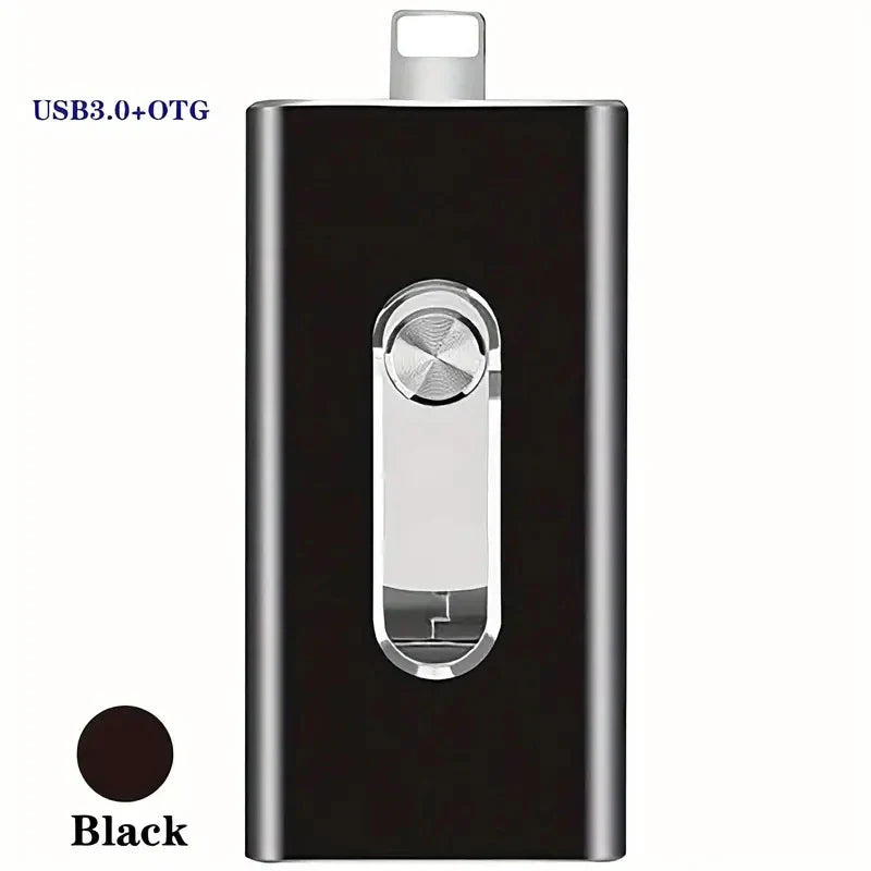 4-in-1 High-Speed USB 3.0 Flash Drive for iPhone & Type-C & Android & PC, Portable External Drive Photo Stick Memory Stick