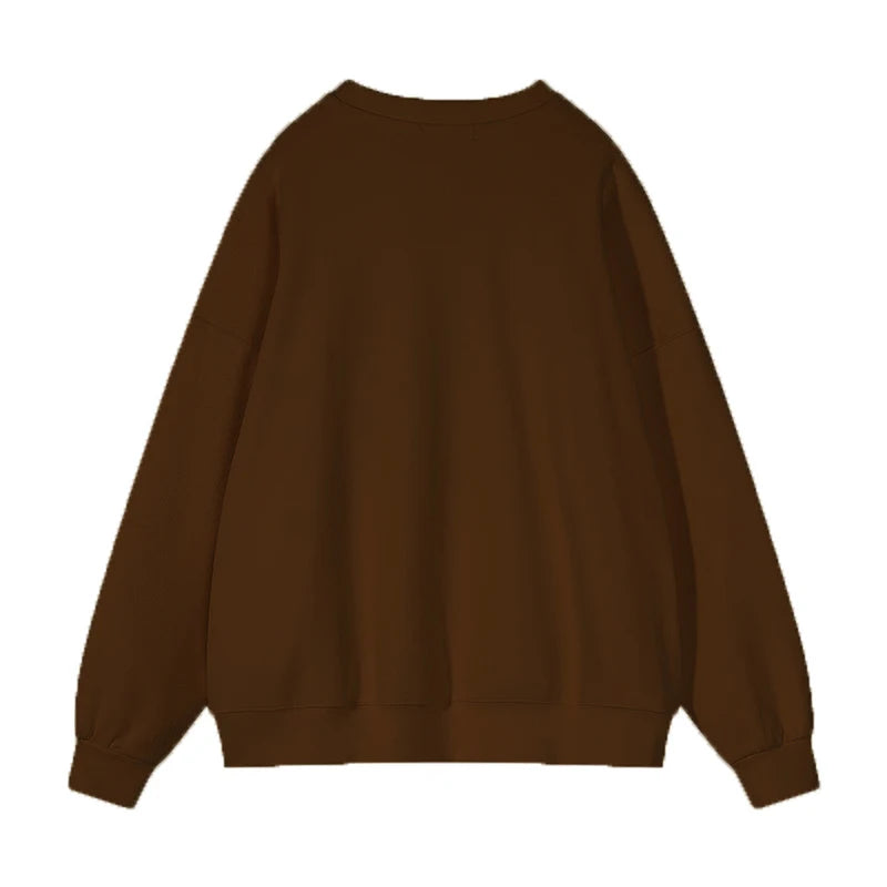 Hirsionsan Letter Print Women Sweatshirt 35% Cotton Soft Basic Loose Female Pullovers Korean Hoodies 2023 AutumnNew Y2k Fleece