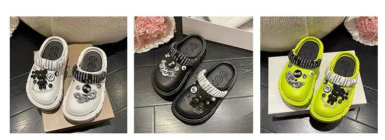 Fashion Charms Clogs New Arrival Thick Sole Outdoor Women Slippers High Quality Summer Beach Sandals For Girls