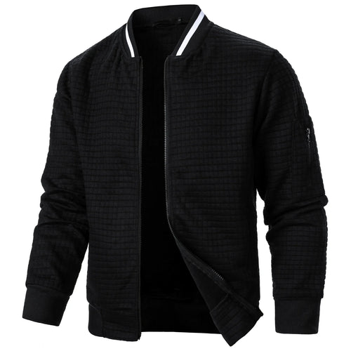2024 Hot Selling Men's Four Seasons Waffle Full Zipper Top Men's Slim Fit Versatile Sweatshirt Men's Casual Cardigan Sweatshirt