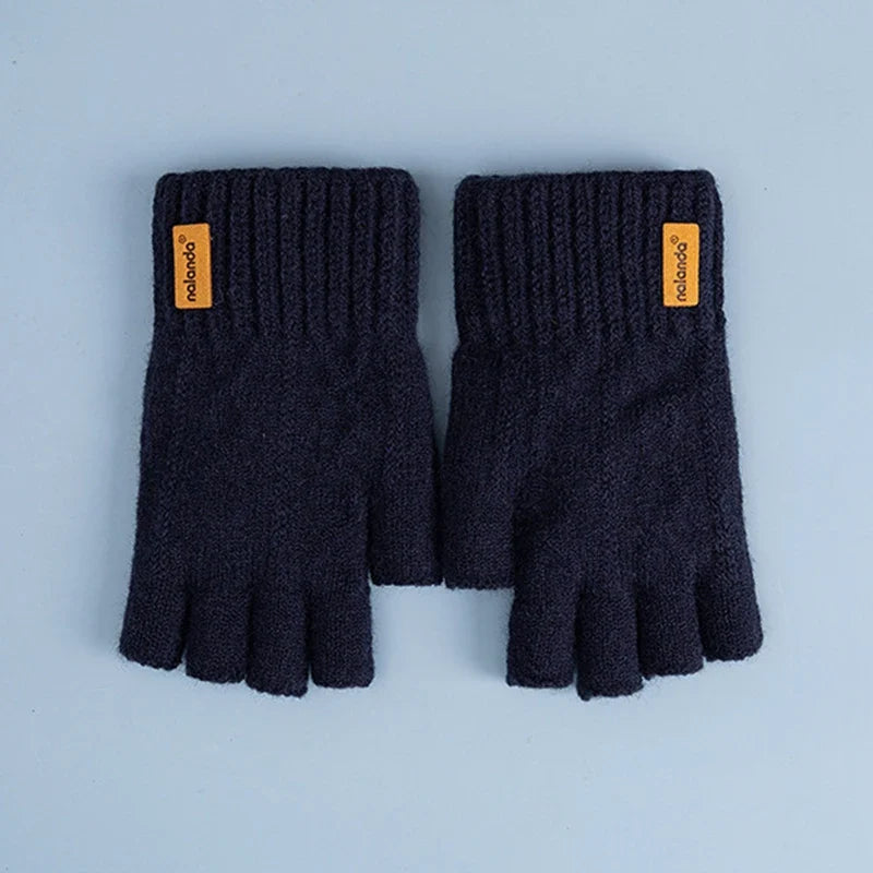 Fashion Winter Autumn Knitted gloves Warm Plush Fingerless gloves for men & Women outdoor sport touchscreen gloves