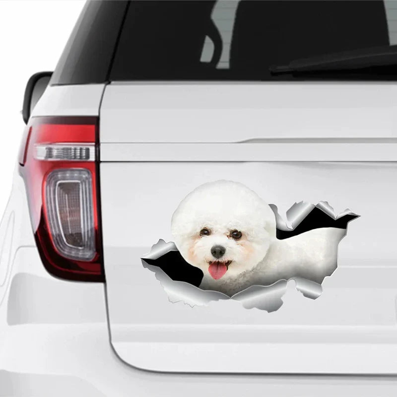 V1015# Car Sticker Bichon Frise Dog Pet Animal Waterproof Vinyl Decal Car Accessories Decor Pegatinas Para Coche